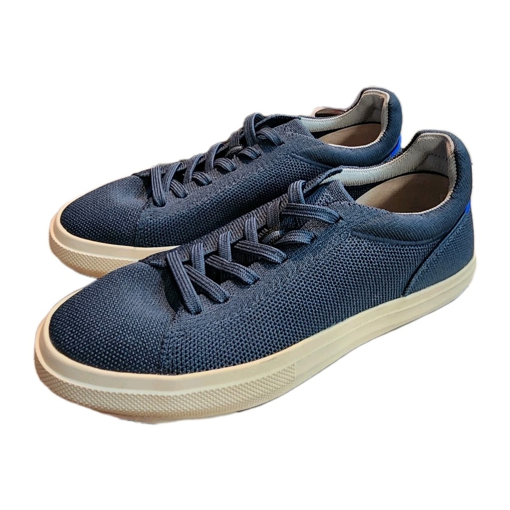 Rothys Mens 6 W 7.5 Sustainable Sneaker Shoes Navy Knit Comfort Terry Washable